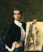 Luis Egidio Melendez portrait Holding an Academic Study oil painting on canvas